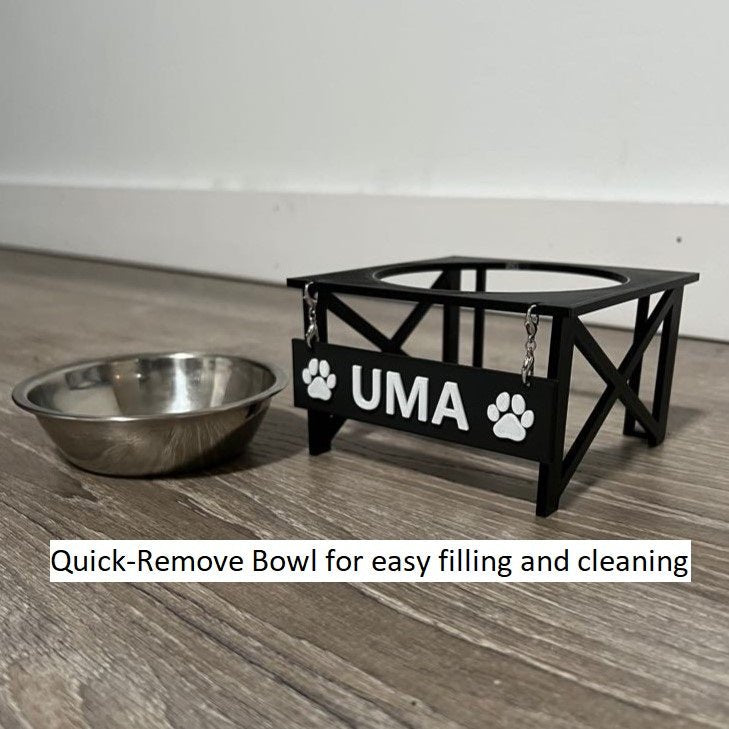 Single Personalized Dog Bowl - Elevated Dog Bowl - Customizable Dog Bowl - Kitchen View